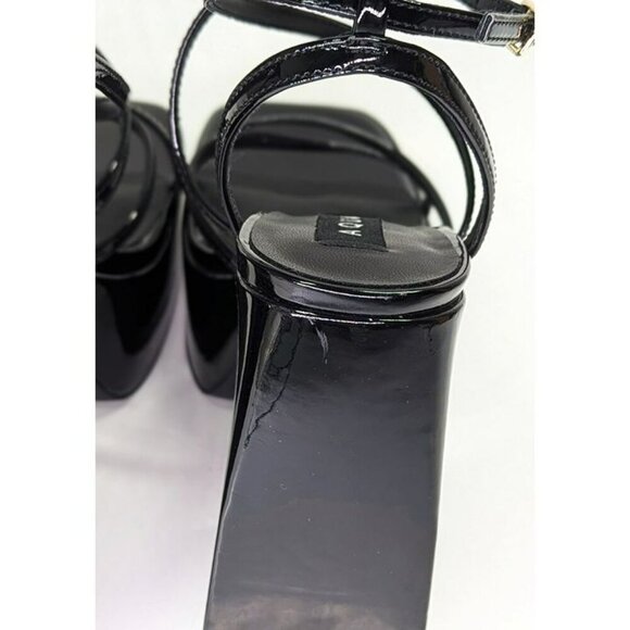Aqua Chance Strappy Open Toe Platform Block Heels Black Size 8 (MSRP $118) - Picture 6 of 10